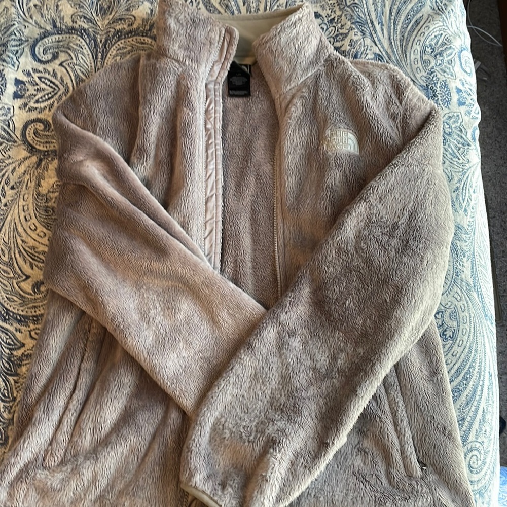 Grey zip up North Face